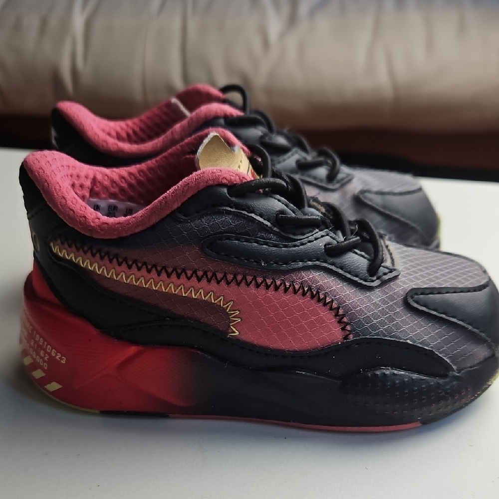 Kids Black and Pink Sneakers